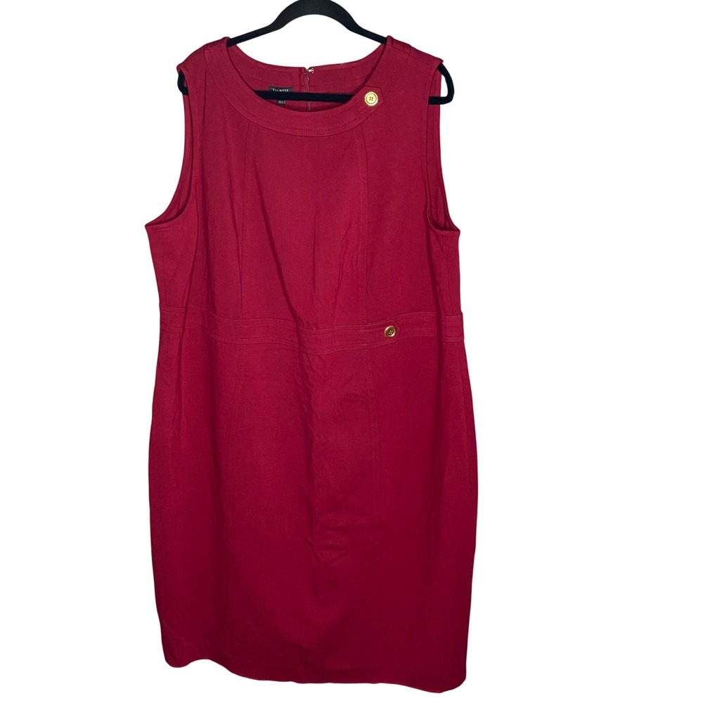 Talbots Woman‎ Cranberry Red Sleeveless Button Detail Sheath Dress 22W New!